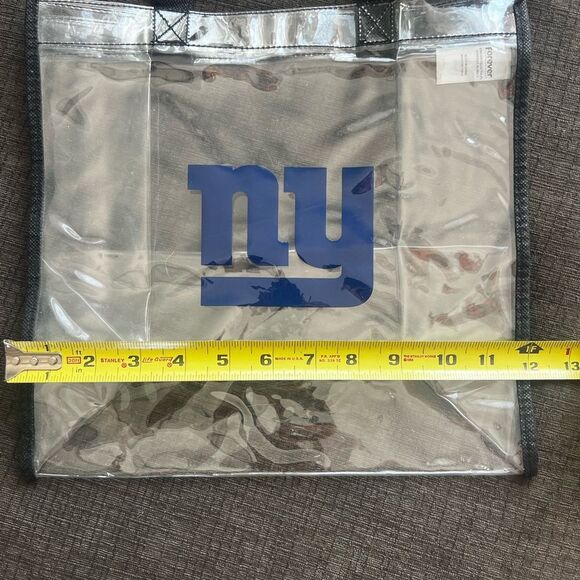 NFL NY Giants Stadium Game Day Clear Tote with Black Trim and Blue Logo - Picture 4 of 8